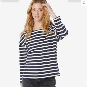 Madewell Luxe Long Sleeve Tee Casler Stripe Small